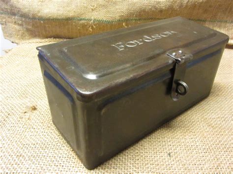 Vintage Fordson Tractor Toolbox Antique Old Iron Tool Box Farm 